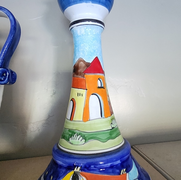 Nino Parrucca Large Italian Hand-Painted Candlestick - Picture 4 of 10